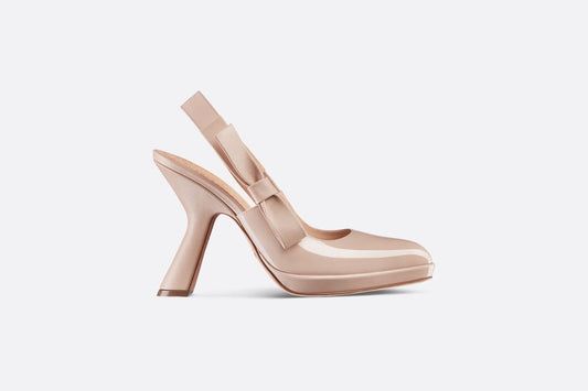Sweet-D Slingback Pump • Nude Patent Calfskin and Shiny Calfskin