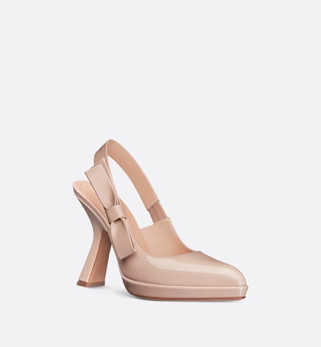 Sweet-D Slingback Pump • Nude Patent Calfskin and Shiny Calfskin