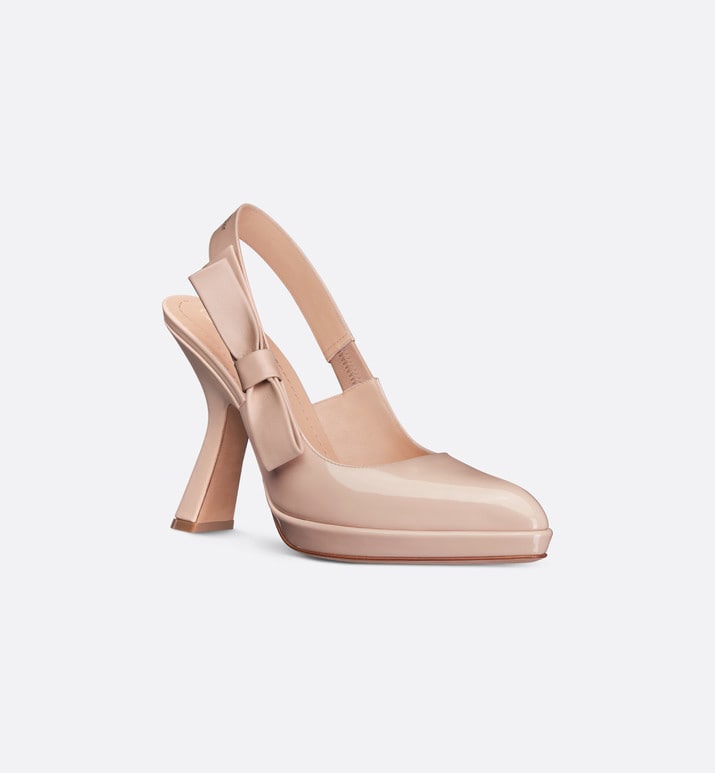 Sweet-D Slingback Pump • Nude Patent Calfskin and Shiny Calfskin