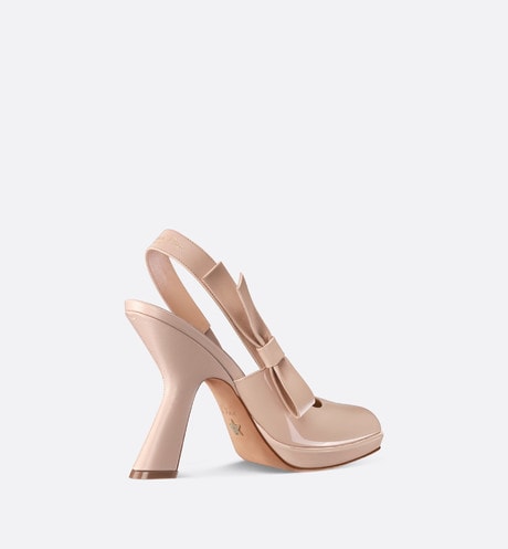 Sweet-D Slingback Pump • Nude Patent Calfskin and Shiny Calfskin