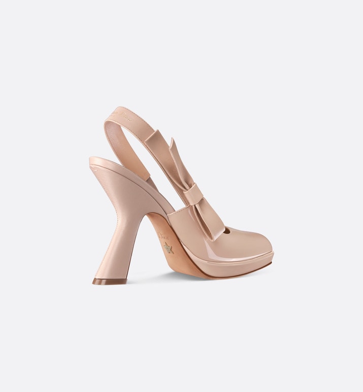 Sweet-D Slingback Pump • Nude Patent Calfskin and Shiny Calfskin