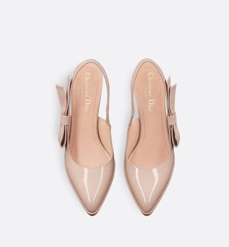 Sweet-D Slingback Pump • Nude Patent Calfskin and Shiny Calfskin