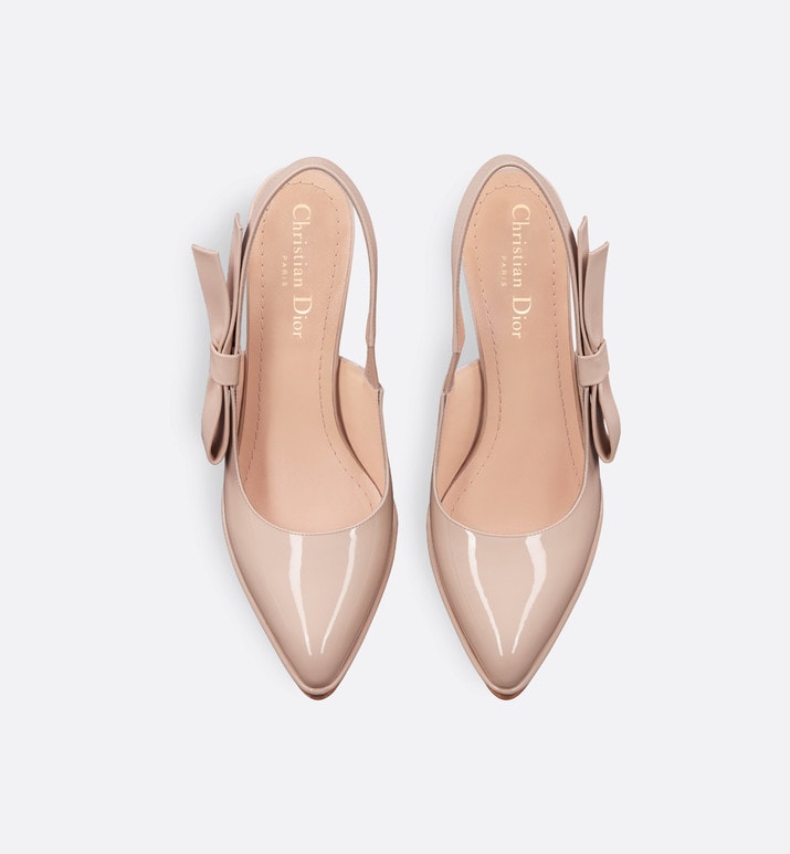 Sweet-D Slingback Pump • Nude Patent Calfskin and Shiny Calfskin
