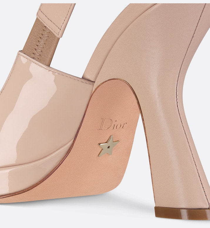 Sweet-D Slingback Pump • Nude Patent Calfskin and Shiny Calfskin