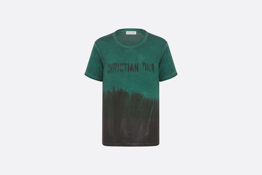 T-Shirt • Green and Black Tie & Dior Cotton Jersey with Signature