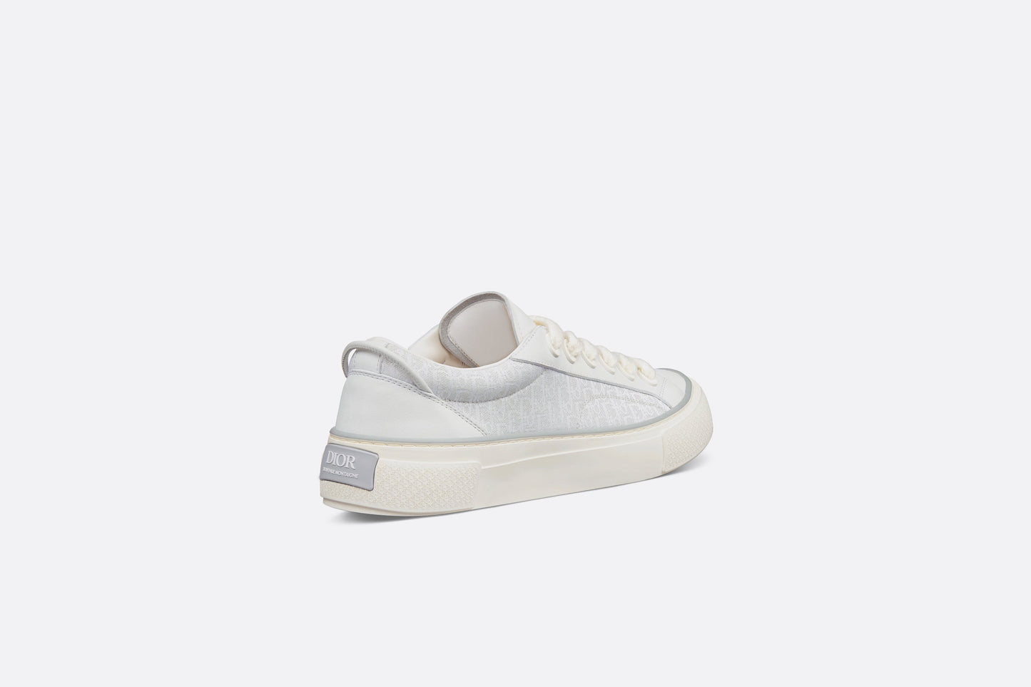 B33 Sneaker • White Smooth Calfskin and Dior Oblique Jacquard
