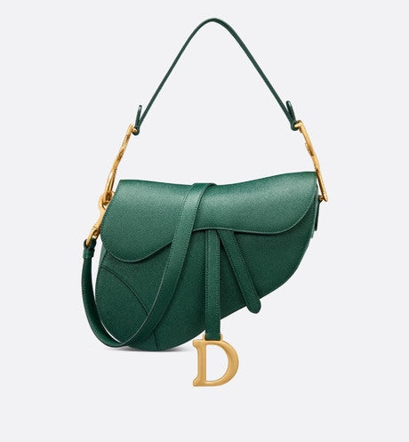 Saddle Bag with Strap • Pine Green Grained Calfskin