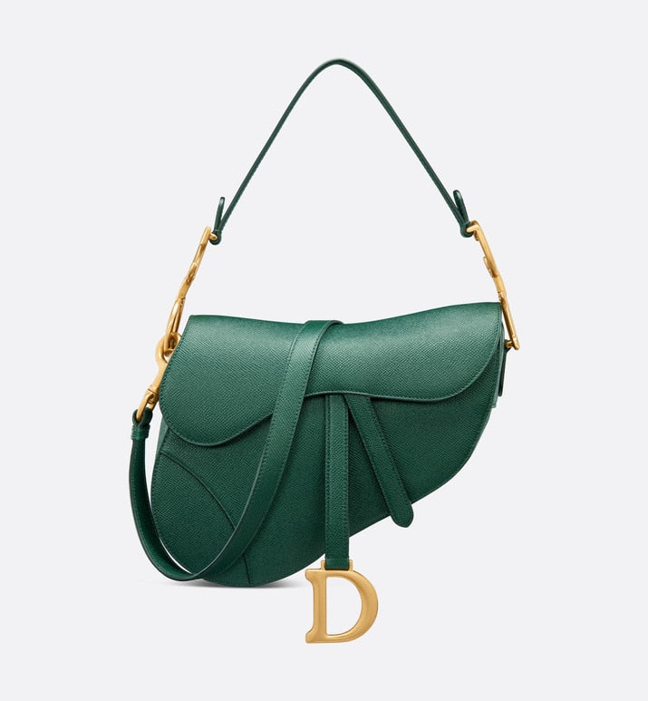 Saddle Bag with Strap • Pine Green Grained Calfskin