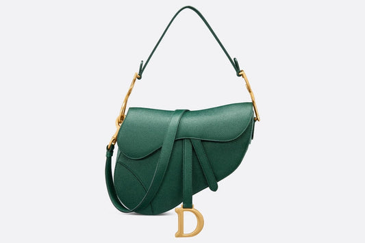 Saddle Bag with Strap • Pine Green Grained Calfskin