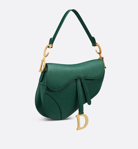 Saddle Bag with Strap • Pine Green Grained Calfskin