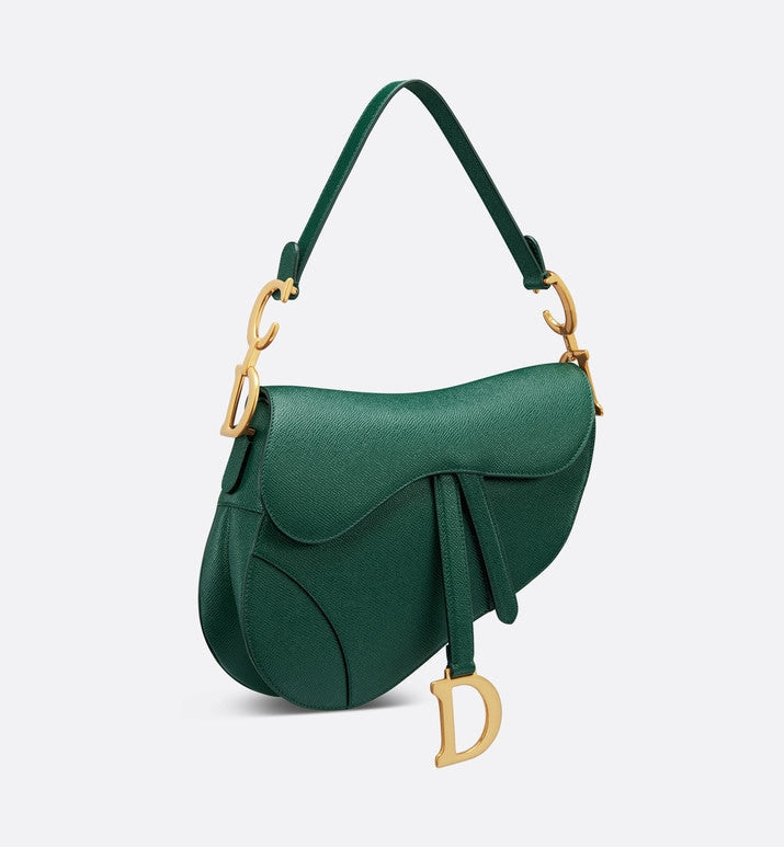 Saddle Bag with Strap • Pine Green Grained Calfskin