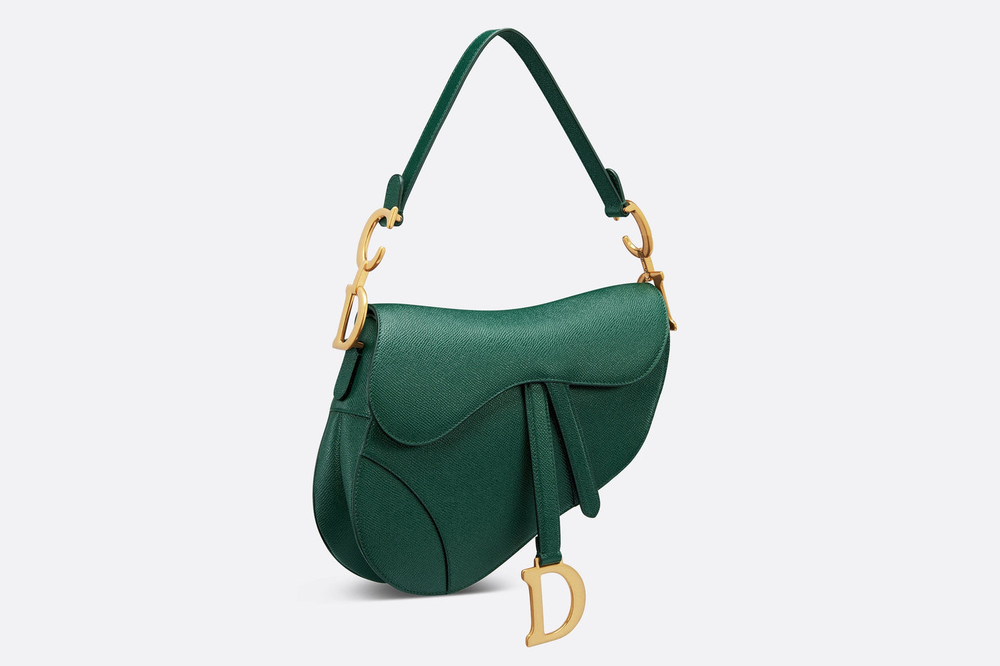 Saddle Bag with Strap • Pine Green Grained Calfskin