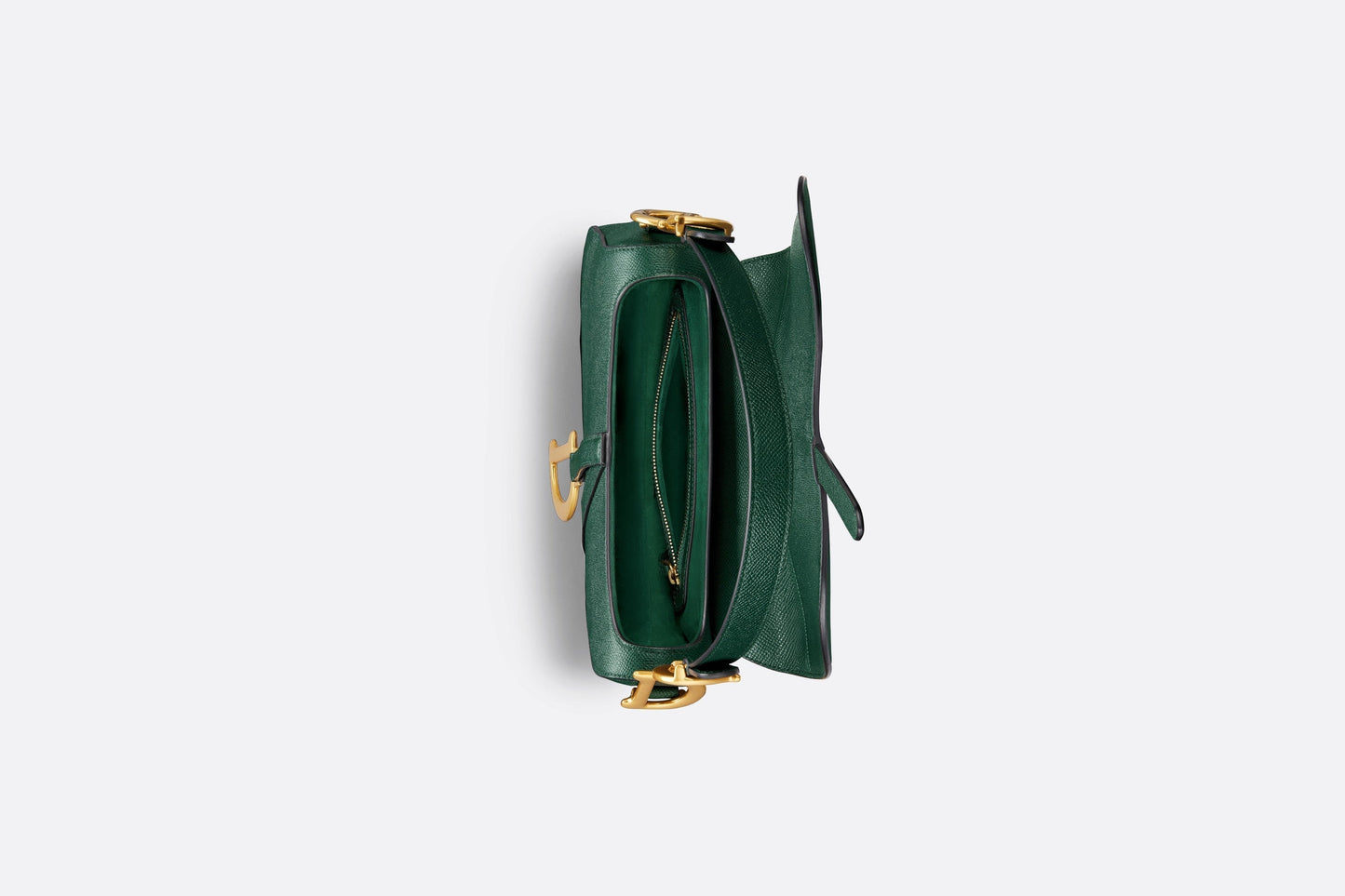 Saddle Bag with Strap • Pine Green Grained Calfskin