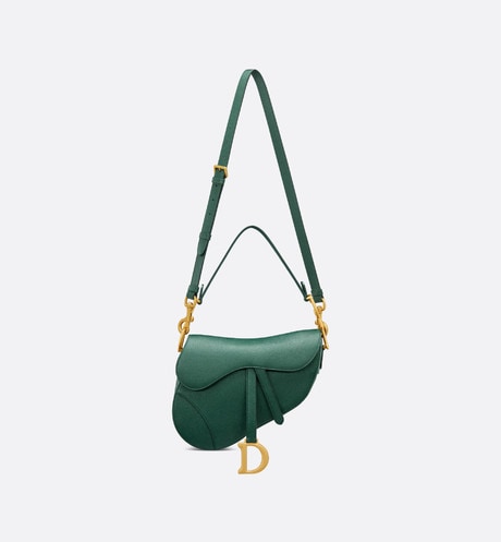 Saddle Bag with Strap • Pine Green Grained Calfskin