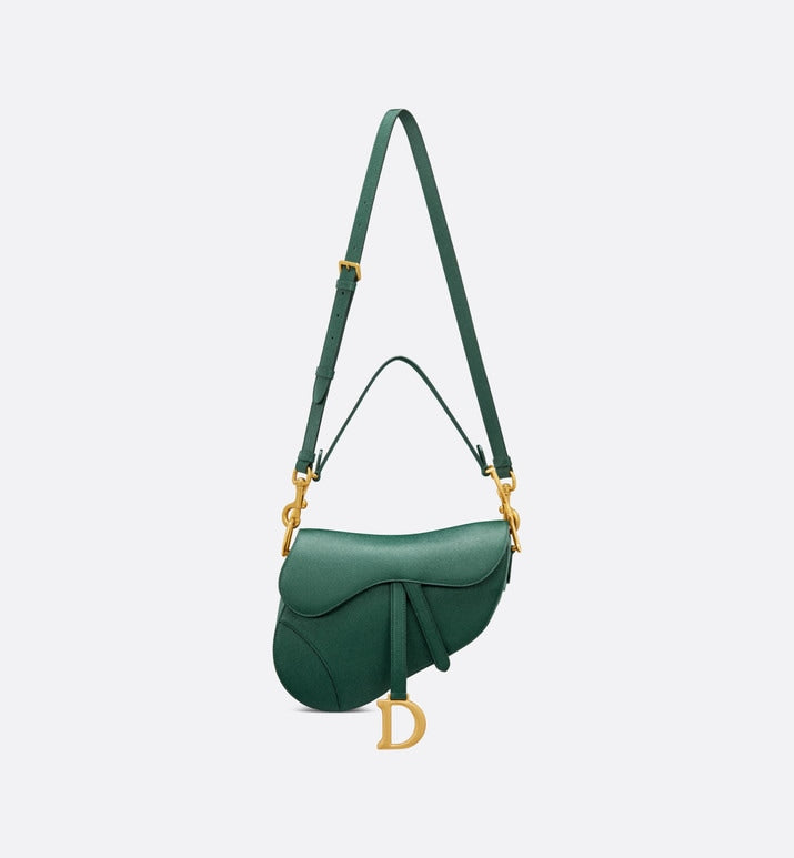 Saddle Bag with Strap • Pine Green Grained Calfskin