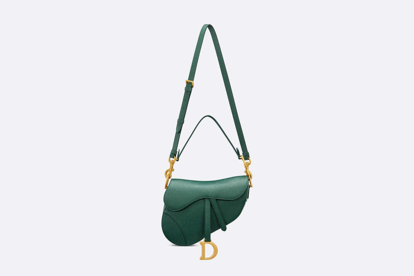 Saddle Bag with Strap • Pine Green Grained Calfskin