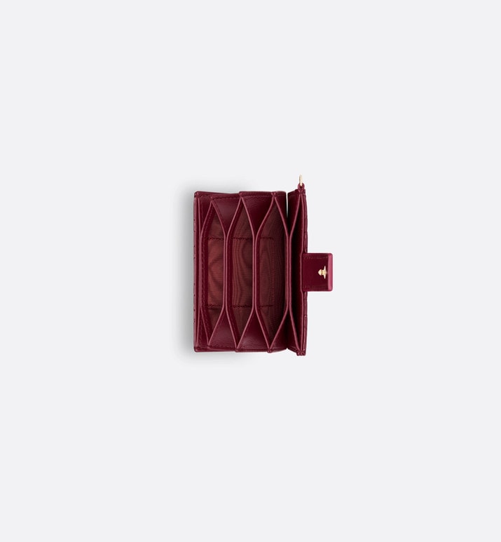 Lady Dior 5-Gusset Card Holder • Deep Fuchsia Patent Cannage Calfskin