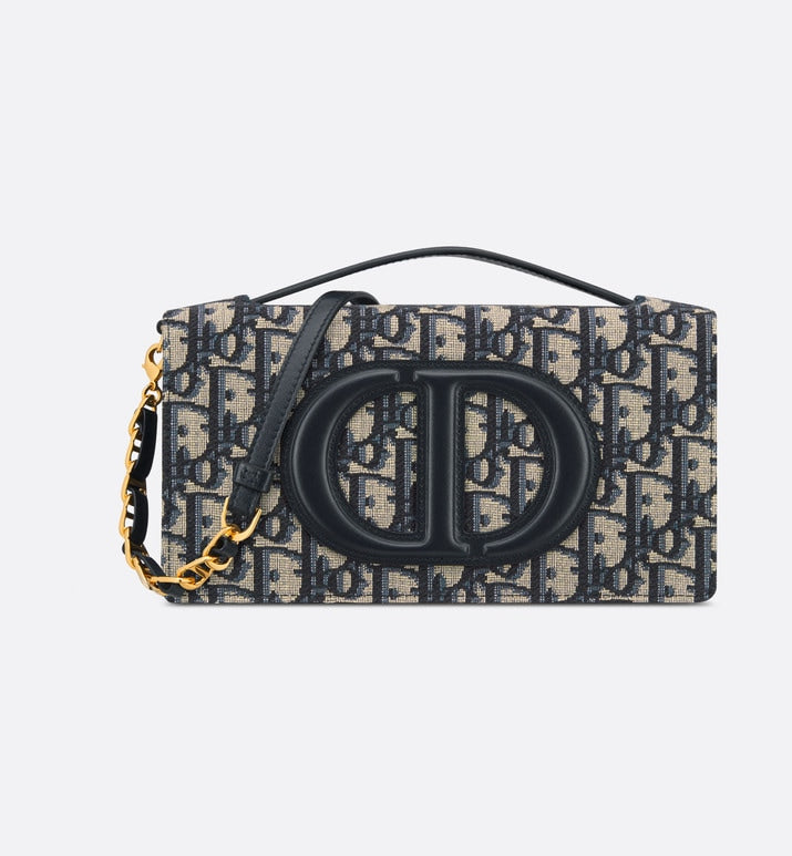 CD Signature Mini Bag • Blue Dior Oblique Jacquard