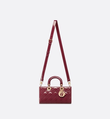 Medium Lady D-Joy Bag • Deep Fuchsia Patent Cannage Calfskin