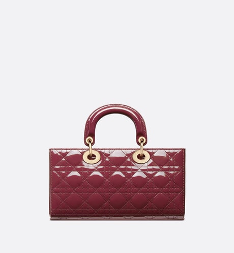 Medium Lady D-Joy Bag • Deep Fuchsia Patent Cannage Calfskin