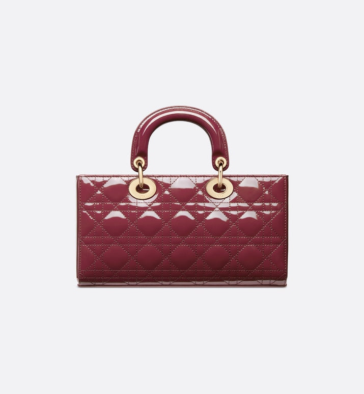 Medium Lady D-Joy Bag • Deep Fuchsia Patent Cannage Calfskin
