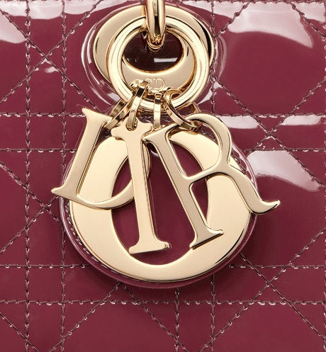 Medium Lady D-Joy Bag • Deep Fuchsia Patent Cannage Calfskin