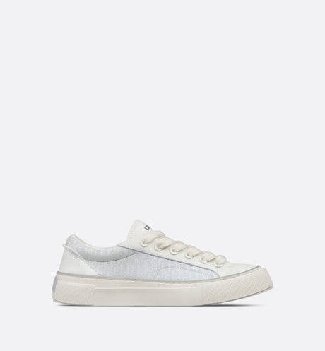 B33 Sneaker • White Smooth Calfskin and Dior Oblique Jacquard