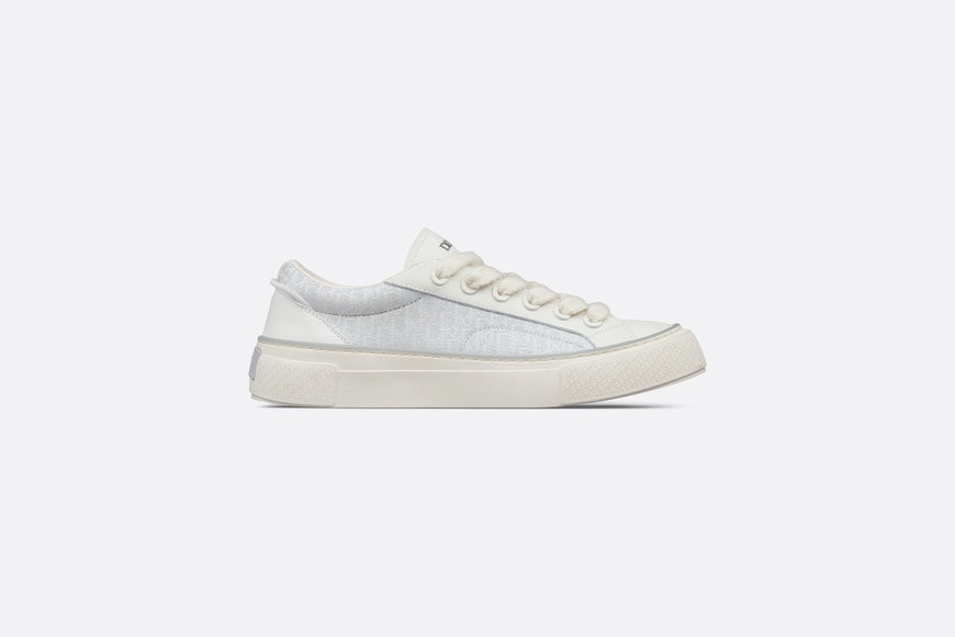 B33 Sneaker • White Smooth Calfskin and Dior Oblique Jacquard