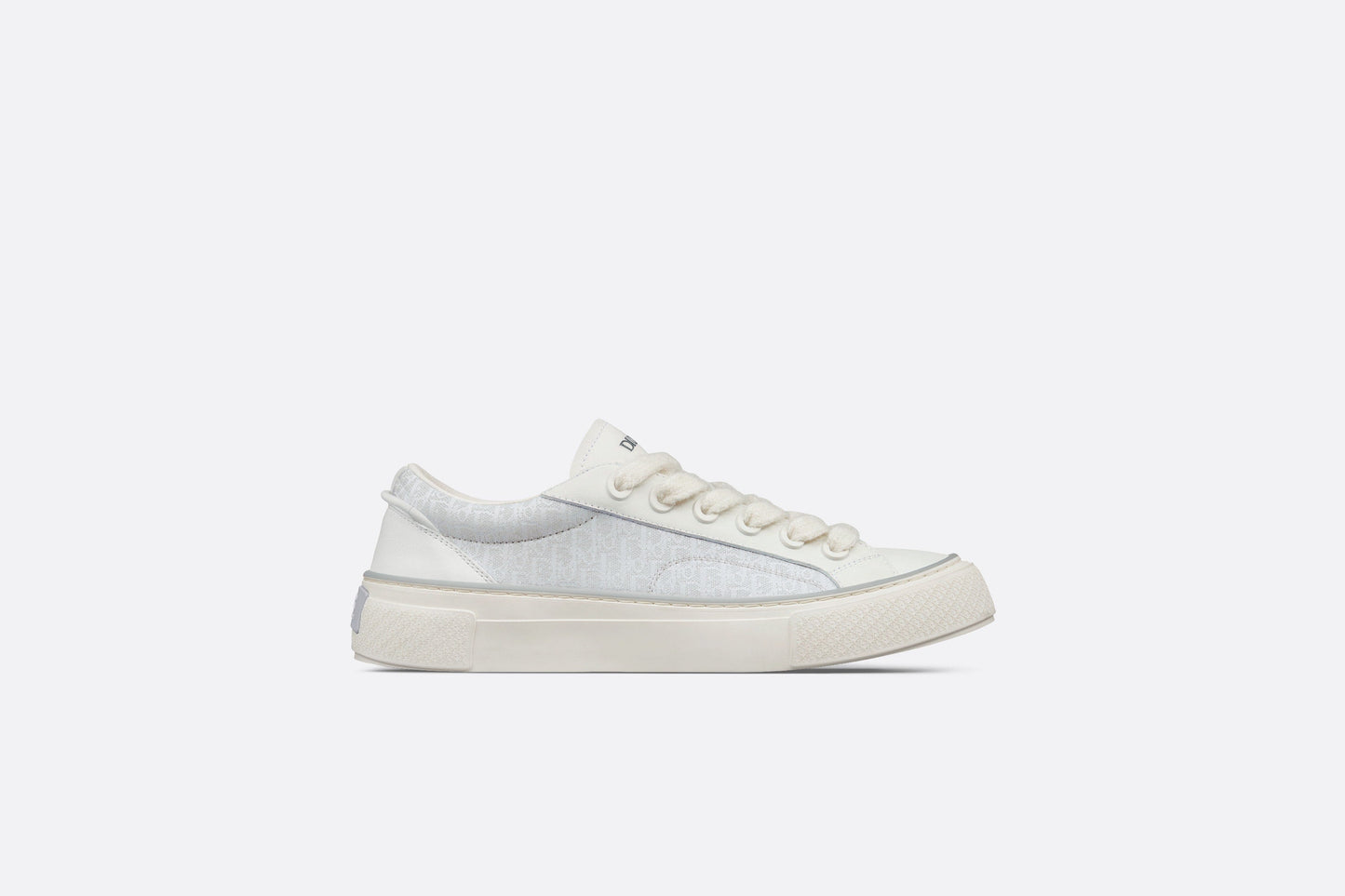 B33 Sneaker • White Smooth Calfskin and Dior Oblique Jacquard
