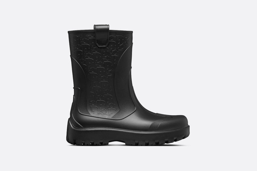 Dior Garden Rain Boot • Black Rubber with Dior Oblique Motif