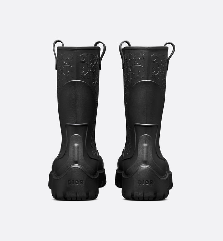 Dior Garden Rain Boot • Black Rubber with Dior Oblique Motif