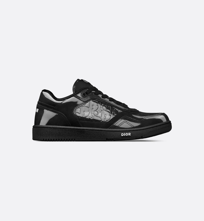 B27 Low-Top Sneaker • Black Patent Calfskin and Dior Oblique Gravity Leather