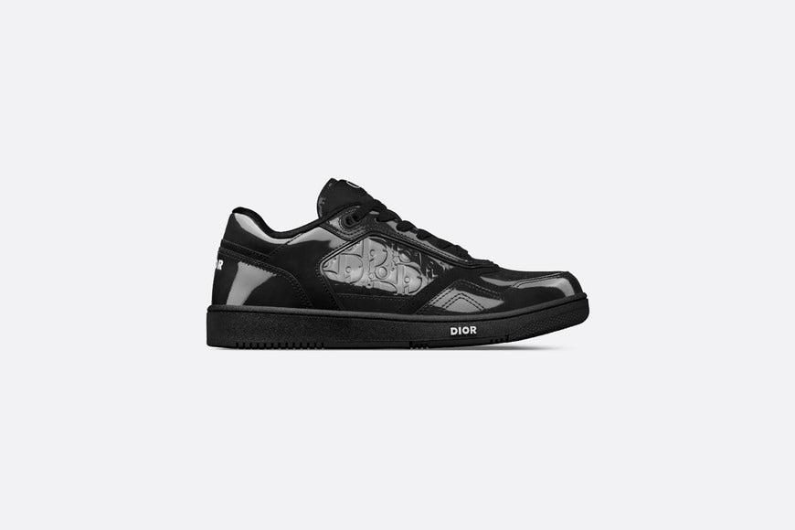 B27 Low-Top Sneaker • Black Patent Calfskin and Dior Oblique Gravity Leather