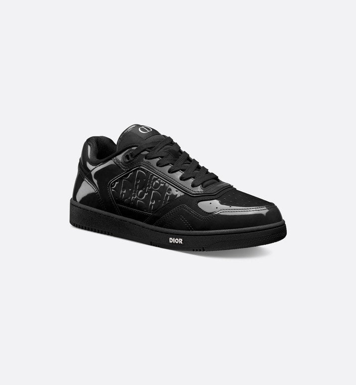 B27 Low-Top Sneaker • Black Patent Calfskin and Dior Oblique Gravity Leather