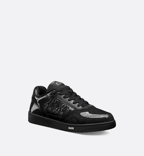 B27 Low-Top Sneaker • Black Patent Calfskin and Dior Oblique Gravity Leather