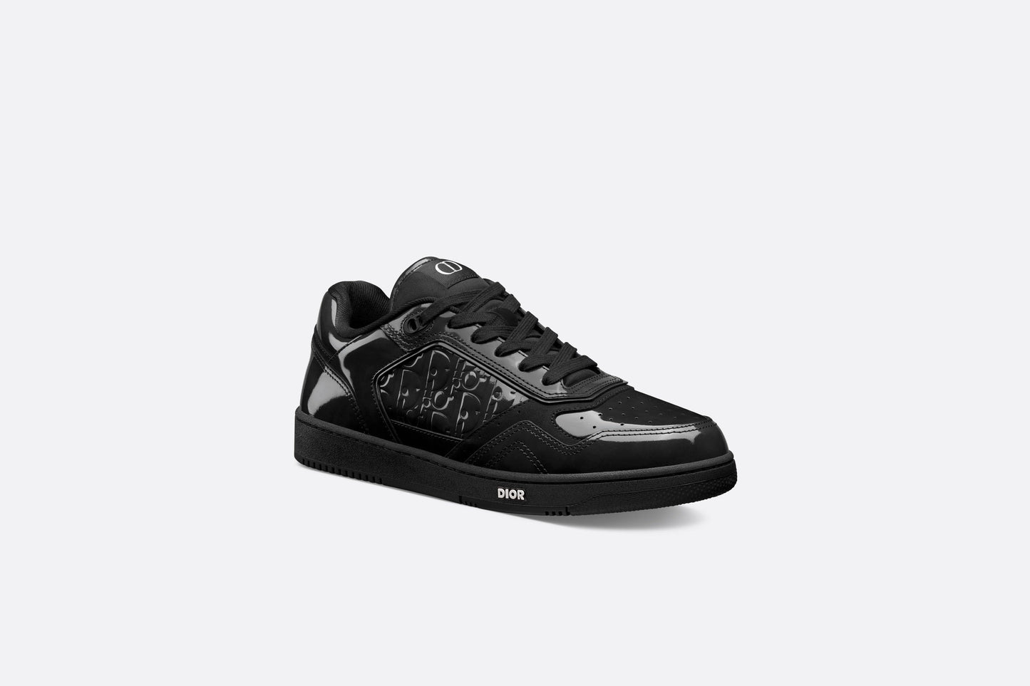 B27 Low-Top Sneaker • Black Patent Calfskin and Dior Oblique Gravity Leather