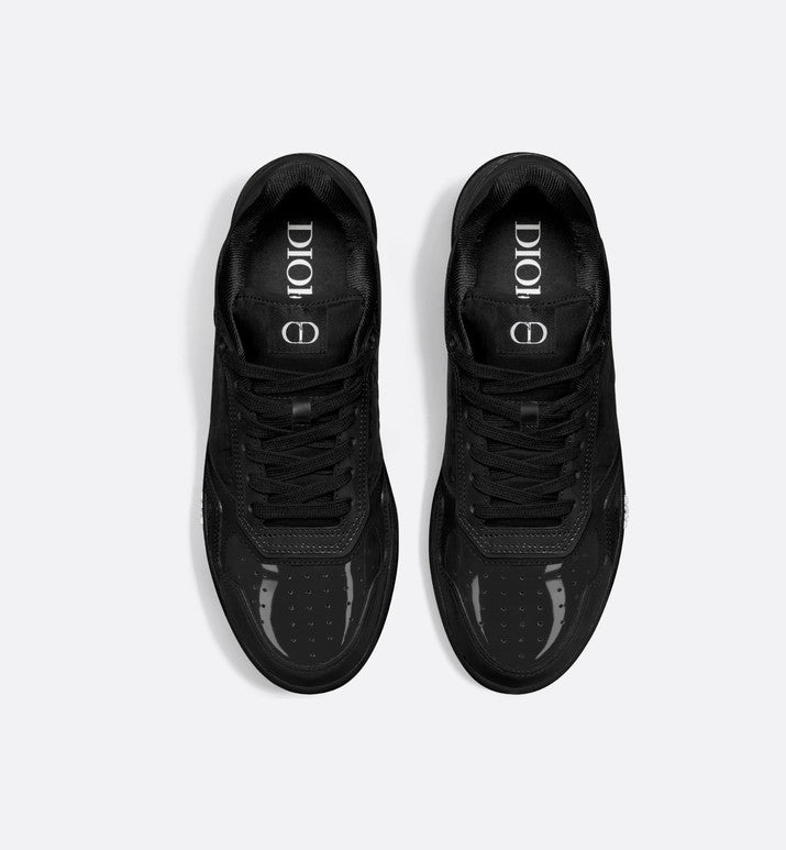 B27 Low-Top Sneaker • Black Patent Calfskin and Dior Oblique Gravity Leather