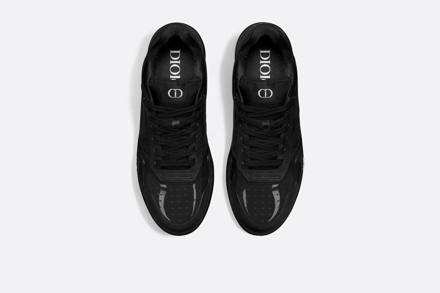 B27 Low-Top Sneaker • Black Patent Calfskin and Dior Oblique Gravity Leather