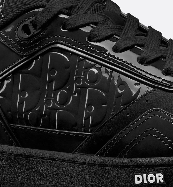 B27 Low-Top Sneaker • Black Patent Calfskin and Dior Oblique Gravity Leather