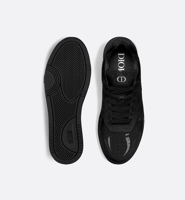 B27 Low-Top Sneaker • Black Patent Calfskin and Dior Oblique Gravity Leather