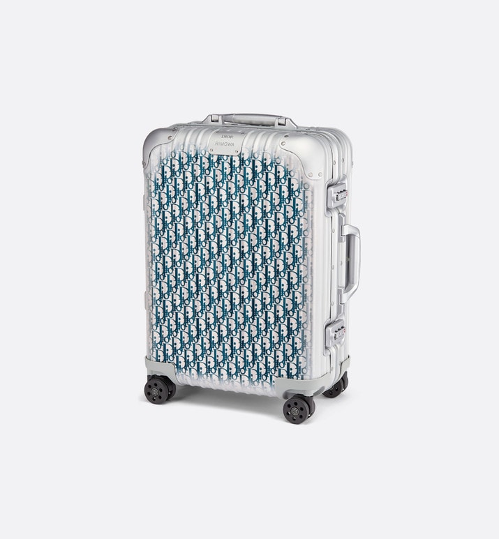 DIOR AND RIMOWA Carry-On Luggage • Gradient Blue Dior Oblique Aluminum
