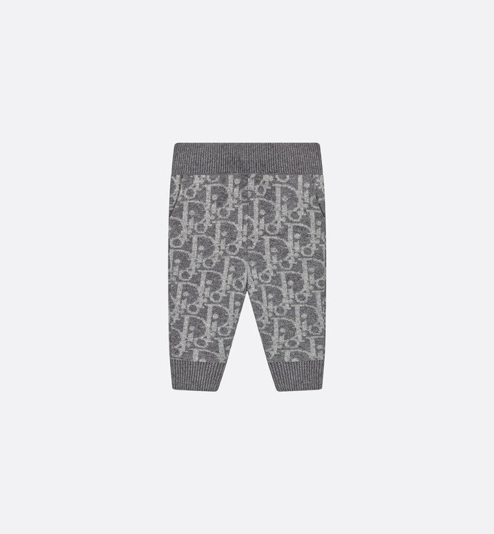 Baby Track Pants • Deep Gray and Gray Dior Oblique Wool and Cashmere-Blend Knit Jacquard
