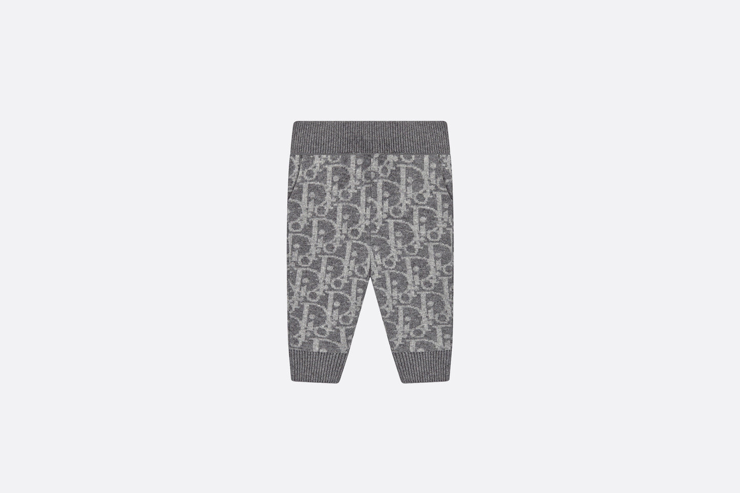 Baby Track Pants • Deep Gray and Gray Dior Oblique Wool and Cashmere-Blend Knit Jacquard