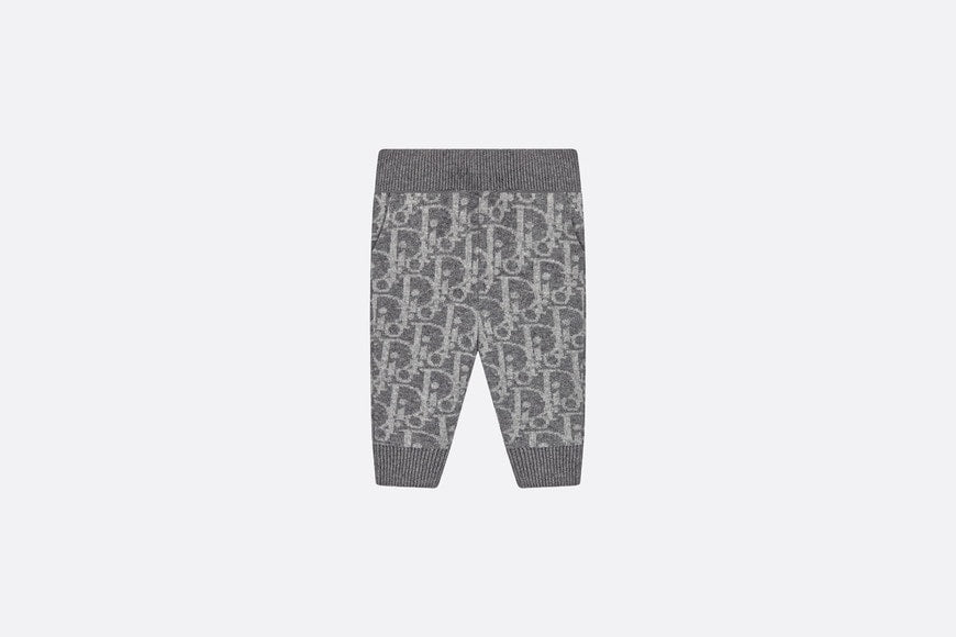 Baby Track Pants • Deep Gray and Gray Dior Oblique Wool and Cashmere-Blend Knit Jacquard