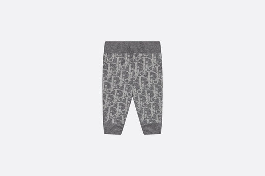 Baby Track Pants • Deep Gray and Gray Dior Oblique Wool and Cashmere-Blend Knit Jacquard