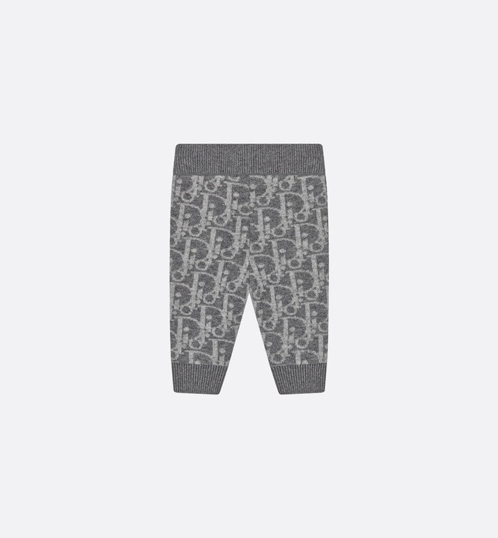 Baby Track Pants • Deep Gray and Gray Dior Oblique Wool and Cashmere-Blend Knit Jacquard