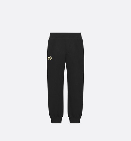 Kid's Track Pants • Black Cotton Fleece