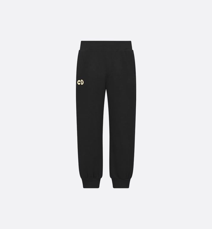 Kid's Track Pants • Black Cotton Fleece