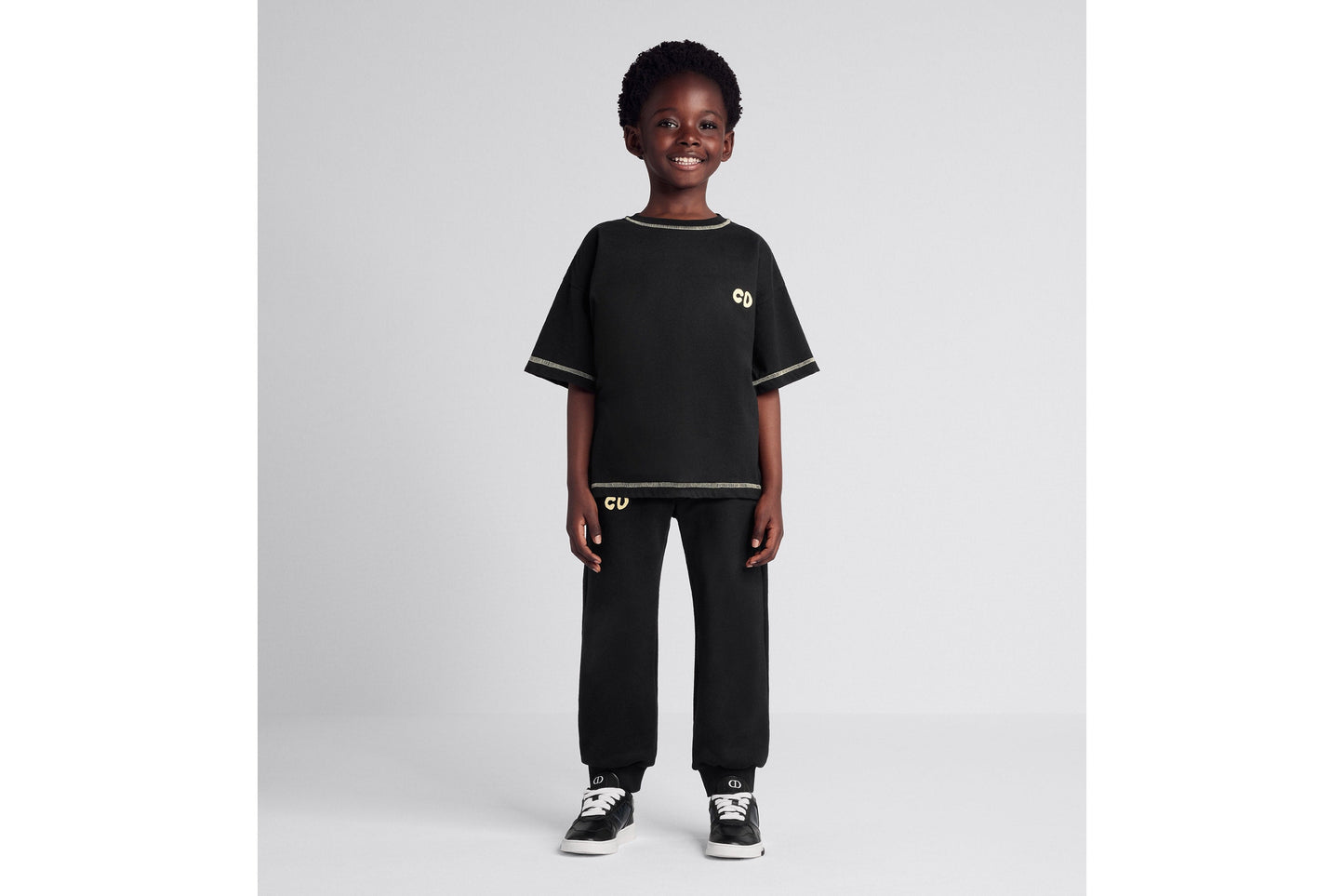 Kid's Track Pants • Black Cotton Fleece