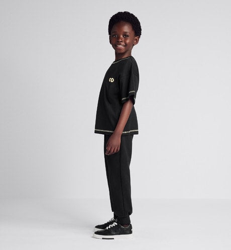 Kid's Track Pants • Black Cotton Fleece